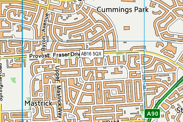 AB16 5QX map - OS VectorMap District (Ordnance Survey)