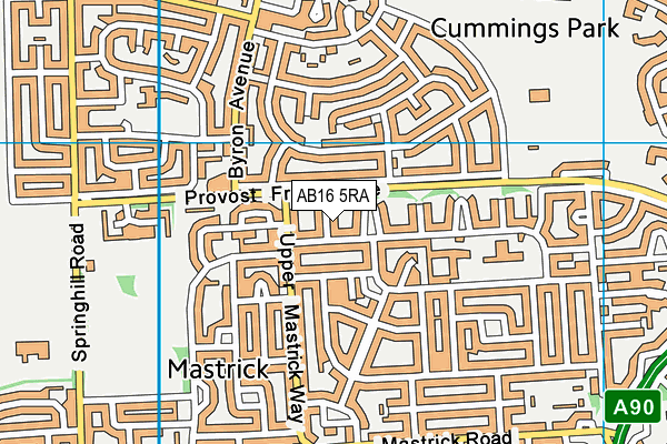 AB16 5RA map - OS VectorMap District (Ordnance Survey)