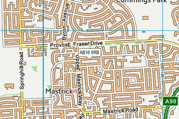 AB16 5RB map - OS VectorMap District (Ordnance Survey)
