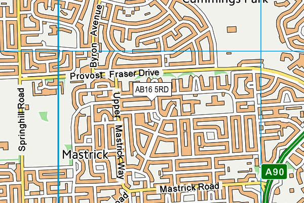 AB16 5RD map - OS VectorMap District (Ordnance Survey)