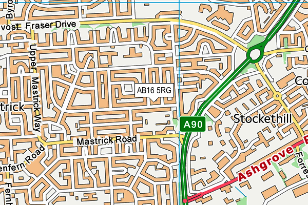 AB16 5RG map - OS VectorMap District (Ordnance Survey)