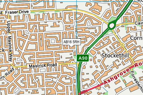 AB16 5RH map - OS VectorMap District (Ordnance Survey)