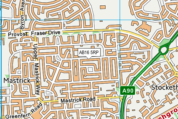 AB16 5RP map - OS VectorMap District (Ordnance Survey)