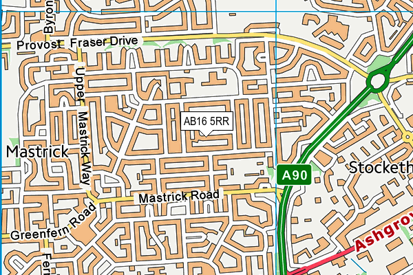 AB16 5RR map - OS VectorMap District (Ordnance Survey)