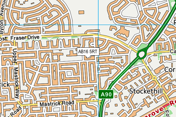 AB16 5RT map - OS VectorMap District (Ordnance Survey)