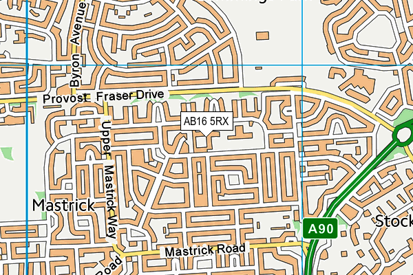 AB16 5RX map - OS VectorMap District (Ordnance Survey)