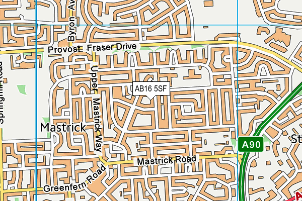 AB16 5SF map - OS VectorMap District (Ordnance Survey)