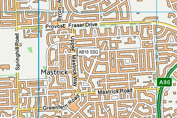 AB16 5SG map - OS VectorMap District (Ordnance Survey)