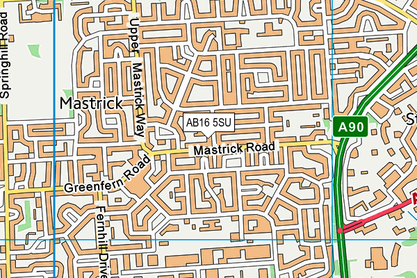 AB16 5SU map - OS VectorMap District (Ordnance Survey)