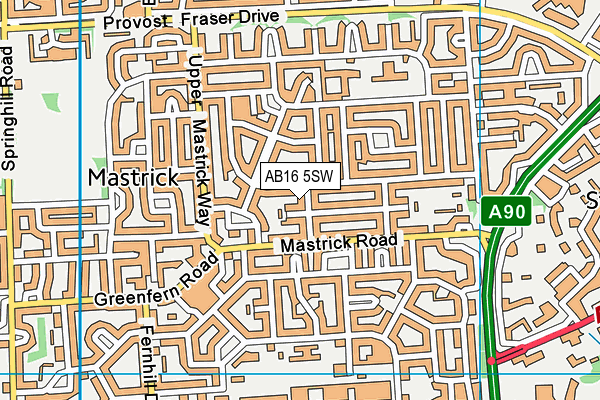 AB16 5SW map - OS VectorMap District (Ordnance Survey)