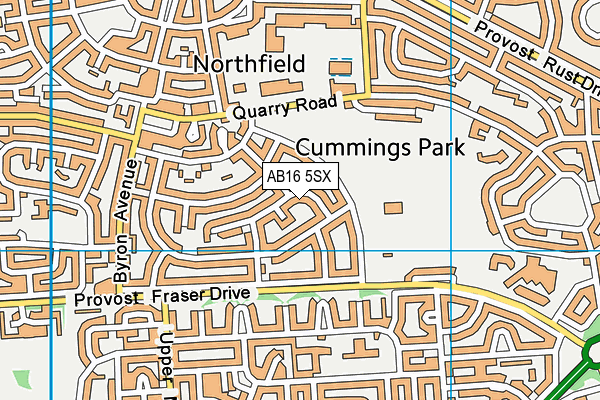 AB16 5SX map - OS VectorMap District (Ordnance Survey)