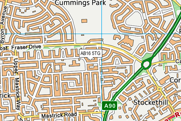 AB16 5TG map - OS VectorMap District (Ordnance Survey)
