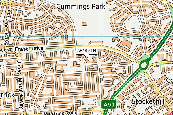 AB16 5TH map - OS VectorMap District (Ordnance Survey)