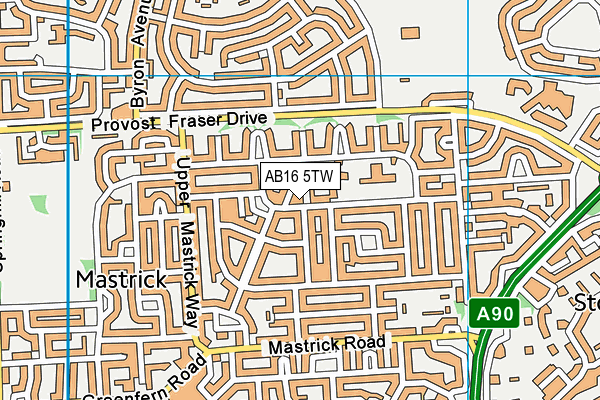 AB16 5TW map - OS VectorMap District (Ordnance Survey)