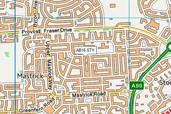 AB16 5TY map - OS VectorMap District (Ordnance Survey)