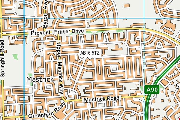 AB16 5TZ map - OS VectorMap District (Ordnance Survey)