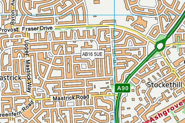 AB16 5UE map - OS VectorMap District (Ordnance Survey)