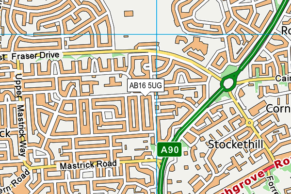 AB16 5UG map - OS VectorMap District (Ordnance Survey)