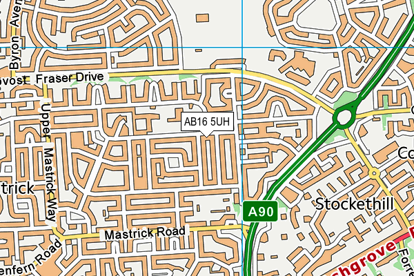 AB16 5UH map - OS VectorMap District (Ordnance Survey)