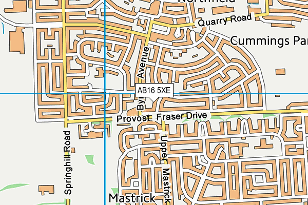 AB16 5XE map - OS VectorMap District (Ordnance Survey)