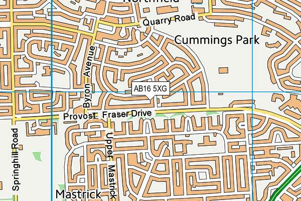 AB16 5XG map - OS VectorMap District (Ordnance Survey)