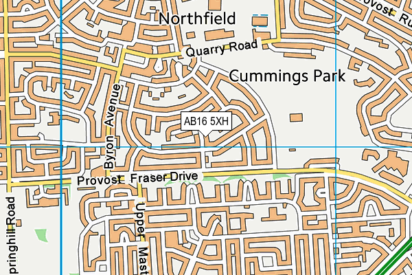 AB16 5XH map - OS VectorMap District (Ordnance Survey)