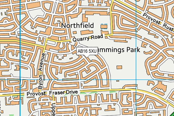 AB16 5XU map - OS VectorMap District (Ordnance Survey)