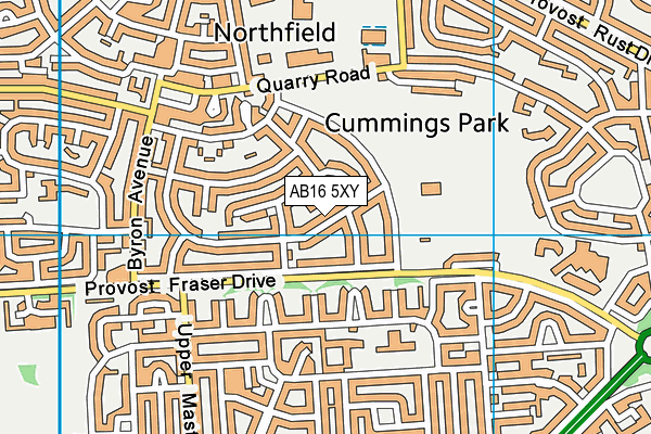 AB16 5XY map - OS VectorMap District (Ordnance Survey)