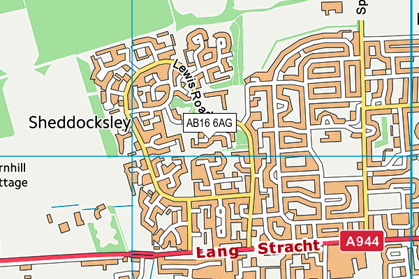 AB16 6AG map - OS VectorMap District (Ordnance Survey)