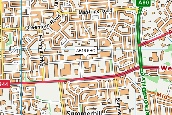 AB16 6HQ map - OS VectorMap District (Ordnance Survey)