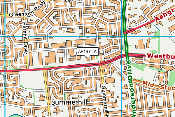 AB16 6LA map - OS VectorMap District (Ordnance Survey)