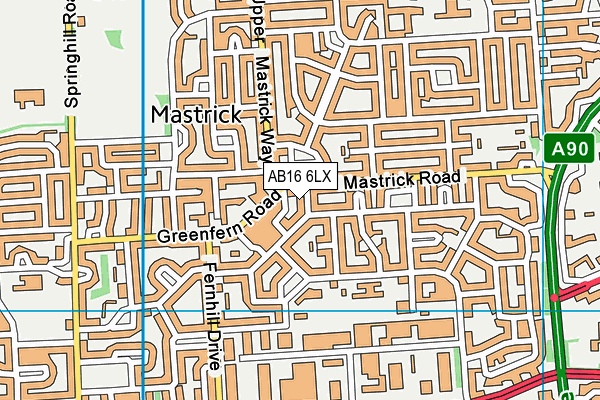 AB16 6LX map - OS VectorMap District (Ordnance Survey)