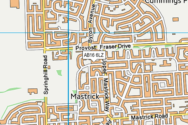 AB16 6LZ map - OS VectorMap District (Ordnance Survey)