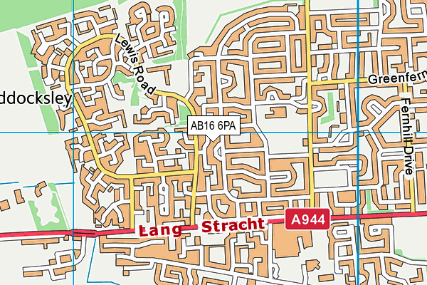 AB16 6PA map - OS VectorMap District (Ordnance Survey)
