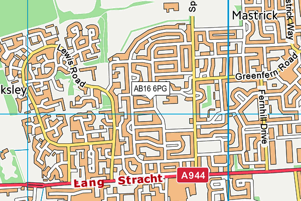 AB16 6PG map - OS VectorMap District (Ordnance Survey)