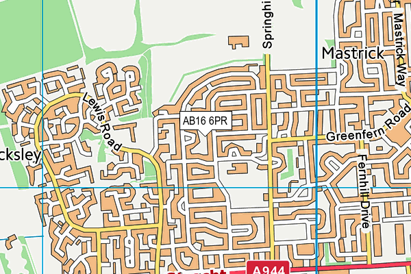 AB16 6PR map - OS VectorMap District (Ordnance Survey)