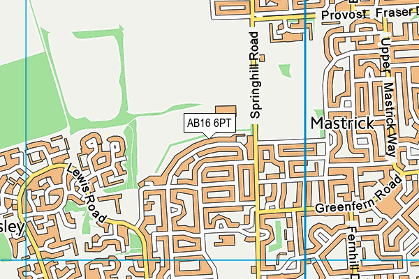 AB16 6PT map - OS VectorMap District (Ordnance Survey)