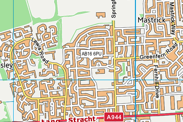 AB16 6PU map - OS VectorMap District (Ordnance Survey)