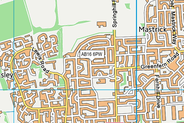 AB16 6PW map - OS VectorMap District (Ordnance Survey)