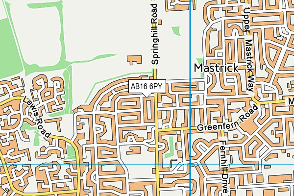 AB16 6PY map - OS VectorMap District (Ordnance Survey)
