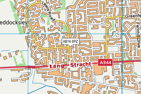 AB16 6PZ map - OS VectorMap District (Ordnance Survey)