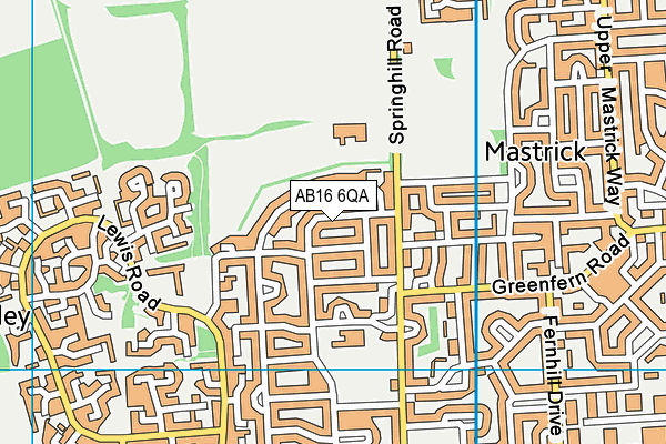 AB16 6QA map - OS VectorMap District (Ordnance Survey)