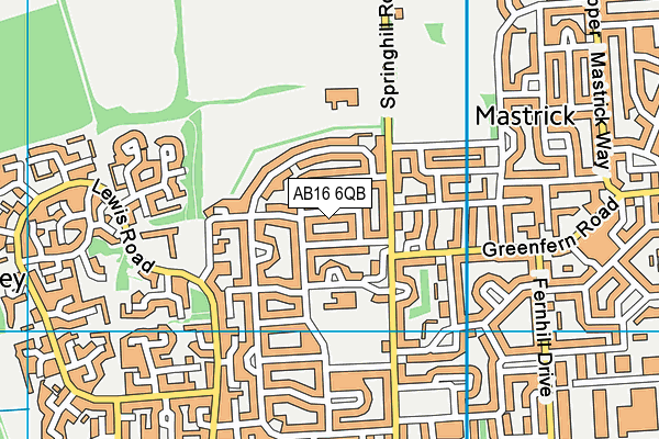 AB16 6QB map - OS VectorMap District (Ordnance Survey)