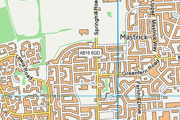 AB16 6QD map - OS VectorMap District (Ordnance Survey)