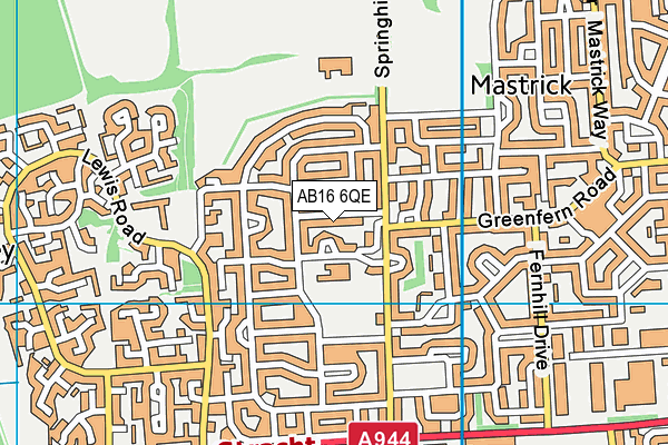 AB16 6QE map - OS VectorMap District (Ordnance Survey)