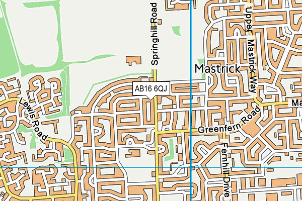 AB16 6QJ map - OS VectorMap District (Ordnance Survey)