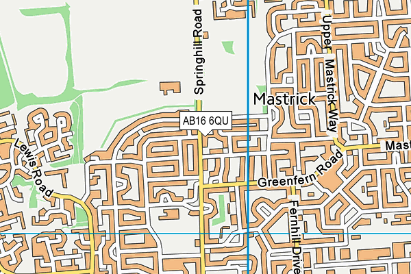 AB16 6QU map - OS VectorMap District (Ordnance Survey)