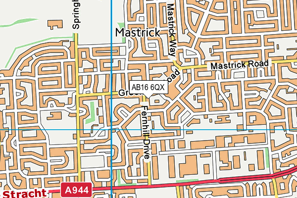 AB16 6QX map - OS VectorMap District (Ordnance Survey)