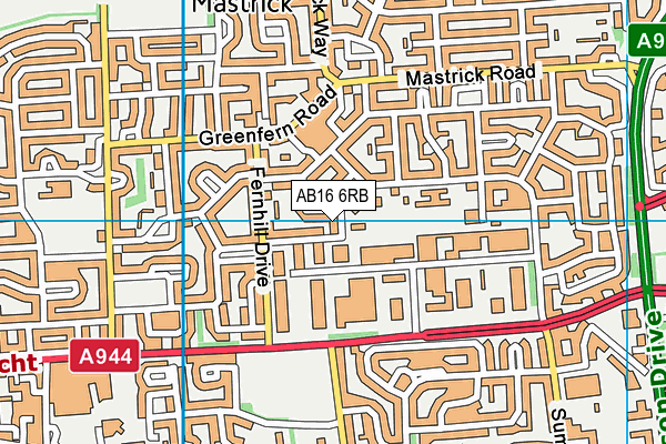 AB16 6RB map - OS VectorMap District (Ordnance Survey)