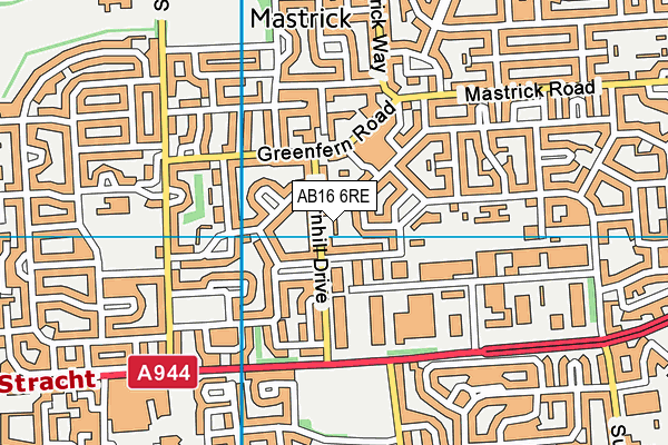 AB16 6RE map - OS VectorMap District (Ordnance Survey)
